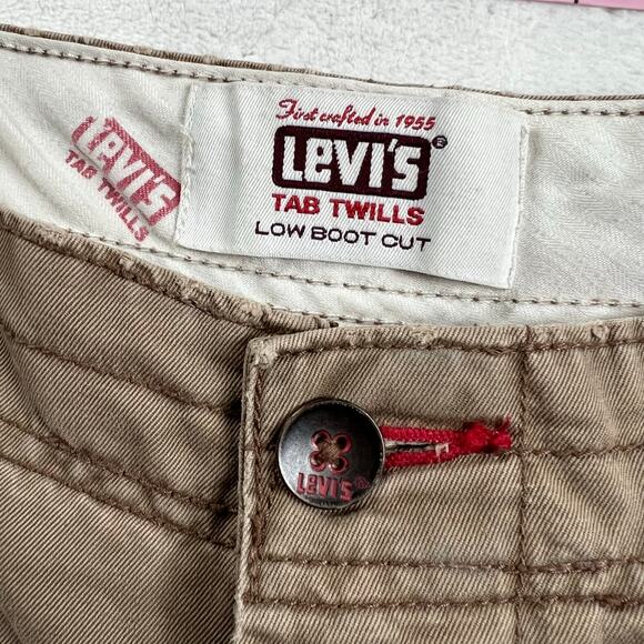 Levi's Tab Twills Low Boot Cut Vintage Khaki Pants men's size 36X32 - Picture 7 of 10